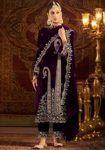 Perfect Fit& Design WALIMA Look Kashmiri Style Fully Stitched Viscose Modal Velvet Beautiful Designer Ethnic Salwar <b>Suit</b> <b>Dress</b> - Product Image 4