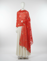 Châle en mousseline de soie brodé floral à bord festonné, léger et respirant, accessoire de mode féminin, vente en gros, OEM ODM personnalisé