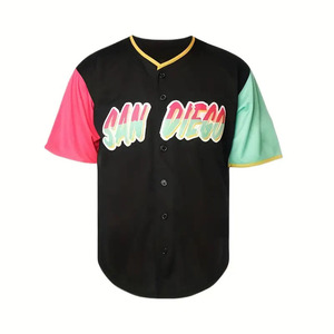 ชุดกีฬาโพลีเอสเตอร์ระบายอากาศสำหรับผู้ใหญ่เสื้อเบสบอลขนาดพลัสไซส์พิมพ์ลายดิจิตอลพิมพ์ซับลิเมชันเต็มรูปแบบออกแบบได้ตามต้องการ - Product Image 1