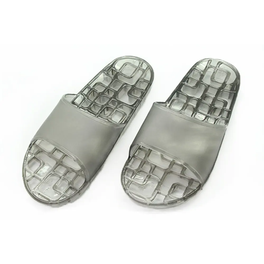 Black breathable quick drying bathroom slippers