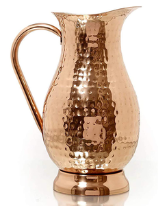 Pichet à eau moderne et luxueux de 1,5 L en cuivre pur avec poignée et base en laiton pour le vin de fête, bénéfique pour la santé. - Product Image 3