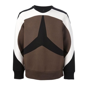 Jersey ajustado de manga larga con rayas cruzadas y cuello redondo con parches de PVC para hombre, sudadera con logotipo personalizado, precio al por mayor, sudaderas 2026 - Product Image 3
