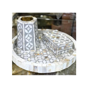 Latest Design Handmade Bone Inlay Bakhoor Incense Burner Set with <b>Box</b> Tray Premium Quality Durable Natural Color India - Product Image 2