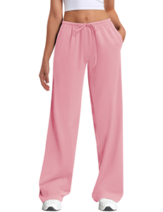 Pantalon décontracté mi-long pour femme, taille plus, en tissu tricoté super doux, respirant, écologique, quatre saisons, coupe droite, avec cordon de serrage - Product Image 4