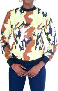 Sudadera con estampado de manga larga para mujer, jersey de cuello redondo con estampado de camuflaje, ropa para Parte Superior Femenina - Product Image 4