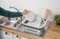 AFOSSA Égouttoir à vaisselle pliable en silicone écologique jetable, support à ustensiles pliable peu encombrant, style américain