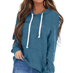 Sudadera con capucha personalizada para mujer, nuevo estilo, hombro caído, ropa de calle de punto transpirable ecológica para otoño con Logo frontal - Product Image 1