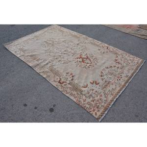 Tapis Turc Vintage Grand 5.2 X 8.5ft Beige Marron Laine Latex Support Patchwork Design pour Adolescents Rectangle Couloir Chambre Tapis - Product Image 2