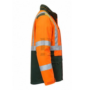 Veste de travail réfléchissante pour homme, tendance, haute visibilité, imperméable, en polyester, fermeture éclair sur le devant, plusieurs poches utilitaires, construction extérieure - Product Image 6