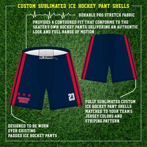 Ensemble de maillot de hockey sur glace personnalisable avec design sublimé et logo de l'équipe Tackle Twill brodé de pantalons et chaussettes d'uniformes - Product Image 3