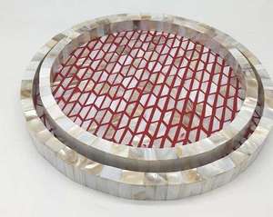 Bandeja redonda de madera grande de lujo moderno, plato de desayuno con Incrustaciones de nácar para uso doméstico, tamaño personalizado, fábrica de alimentos al por mayor - Product Image 1