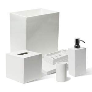 Simple Vanity Lacquer Eco-Friendly Eight-Piece Customizable Bathroom Accessories Set Wholesale Vietnam for Home - Product Image 1