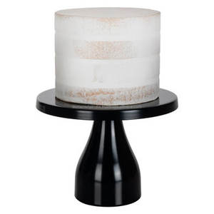 Soporte redondo para tartas con recubrimiento en polvo negro Diseño estándar Soporte de postre de metal grande de calidad premium Disponible en la base circular de la India - Product Image 1