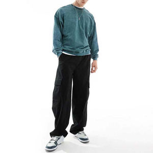 Sudaderas de Algodón con Cuello Redondo, Estampado Digital Bordado Vintage de Alta Calidad, Lavado Ácido, Personalizadas para Hombre - Product Image 6