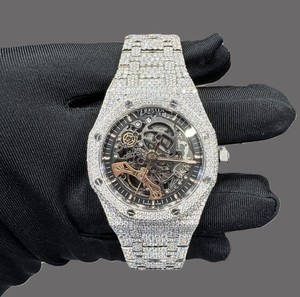 นาฬิกาเพชรสไตล์ฮิปฮอป VVS ประดับเพชรหน้าปัดเพชรทำจากสเตนเลส - Product Image 1