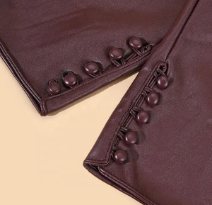 Gants en cuir longs et élégants pour femmes, gants d'hiver chauds et souples en PU à la mode - Product Image 2