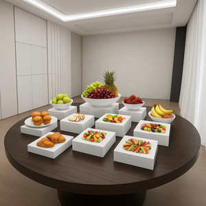 Stand peninggi makanan pernikahan lipat, putih portabel tampilan plastik untuk katering meja prasmanan makanan penutup berdiri dekorasi pernikahan - Product Image 6
