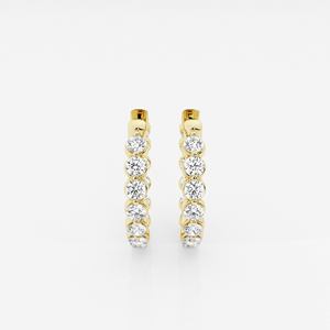 Round Cut Moissanite Diamond Floating <b>Hoop</b> Sterling <b>Silver</b> <b>Earrings</b> - Product Image 3