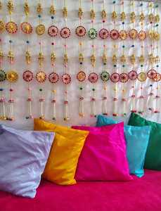 Cadena de pompón Kaleera mexicana para boda india Mehndi Party Fiesta Festival decoración colorida cabina de fotos decoración de fondo - Product Image 2