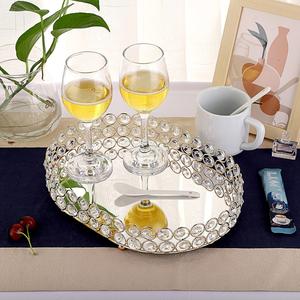 Crystal <b>Vanity</b> Makeup Tray Silver Ornate Jewelry Trinket Decorative Tray Cosmetic Perfume Display Organizer Tray - Product Image 3