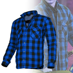 Chemise en flanelle pour hommes pour les sorties décontractées avec chemise de moto certifiée CE avec armure pour la protection - Product Image 5
