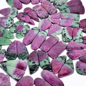Rubí natural en zoisita pares de piedras preciosas de cabujón sueltas piedras preciosas naturales rubí de alta calidad en zoisita piedras preciosas para la fabricación de joyas - Product Image 4