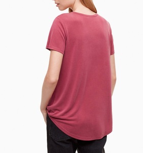 Camiseta personalizada a la moda para mujer, ropa cómoda con cuello redondo, manga corta, Color rosa, descuento del año - Product Image 4