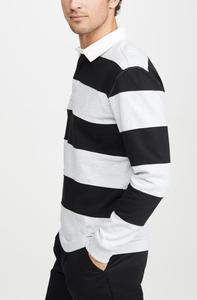 Le plus récent à la mode hommes rayé impression décontracté polos à manches longues t-shirt pour hommes - Product Image 4