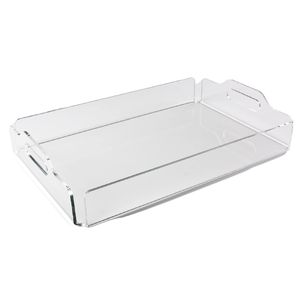 Plateau de service et ottoman multifonctionnel moderne en acrylique transparent robuste avec poignées, vente en gros, personnalisé, fait à la main - Product Image 1