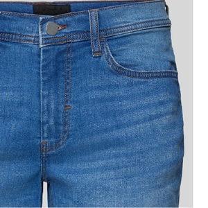 Distressing Straight Blue Washed Denim Jorts Unisexe Stone Faded Applique Customize Denim Shorts pour hommes - Product Image 5