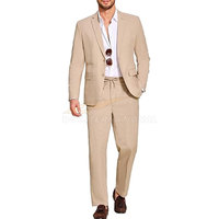 Ensemble de costumes formels pour hommes, blazer et pantalon 2 pièces coupe ajustée pour bal, mariage, bureau ou soirée, kaki