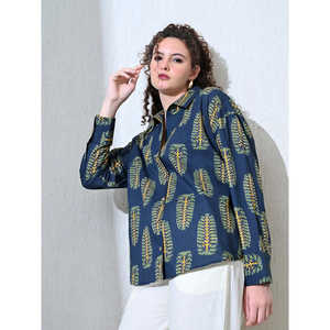 Camisa de gran tamaño Bohemia para verano, camisa de manga larga, transpirable, estampado de algodón, ajuste relajado, artesanía tradicional, sensibilidad moderna - Product Image 6