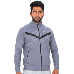 Sudadera con capucha de invierno para hombre al por mayor cremallera manga de panel de contraste 100% algodón logotipo personalizado sudaderas con capucha ajustadas de tela digital de alta calidad - Product Image 5