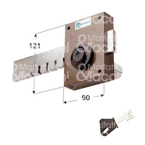 Serrure latérale à pompe ambidextre avec cylindre indéchirable, ouverture interne avec clé - Product Image 1