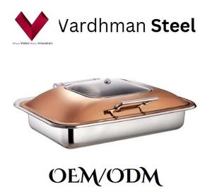 Vente à forte demande, couvercle rectangulaire pour réchaud à buffet SS, or rose, 10L, couvercle élégant conçu pour réchaud à buffet rectangulaire de 10L. - Product Image 5