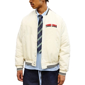 Chaqueta Universitaria de Béisbol Corta de Lana 100% Algodón OEM/ODM, Chaqueta Universitaria de Béisbol Transpirable Estilo Hip Hop para Hombre - Product Image 1