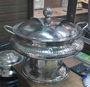 Plat à réchaud en acier inoxydable artisanal antique de forme personnalisée en cuivre martelé de luxe, chauffage au gaz, écran tactile numérique 150L - Product Image 5