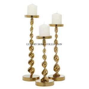 Ensemble de 3 bougeoirs éclaircissants de table en métal et marbre Fournisseur en gros bougeoirs éclaircissants pour intérieur - Product Image 3