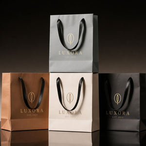 Allwin Packfactory Borsa per la Spesa in Cartone Bianco Ecologico con Logo Personalizzato, Laminazione Lucida, Borsa Regalo di Lusso - Product Image 1