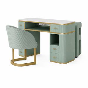 <span class=keywords><strong>Mesa</strong></span> de Manicura Moderna de Lujo con Superficie de Mármol, Colector de Polvo, Cajones de Almacenamiento, Escritorio de <span class=keywords><strong>Uñas</strong></span> Móvil, Muebles <span class=keywords><strong>para</strong></span> Salón de Belleza - Product Image 1