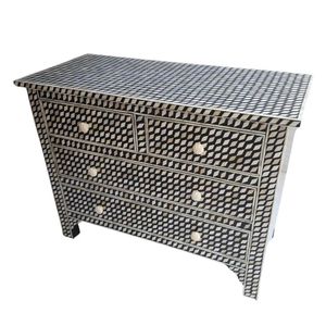 Incrustation d'os utilisant des meubles Design moderne Armoire à incrustation d'os véritable avec 7 tiroirs pour armoire à incrustation d'os de salon par gm impex - Product Image 2