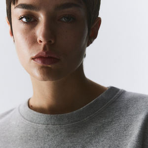 Sudadera de cuello redondo de gran tamaño para mujer, jersey de lana de algodón con bordado 3D personalizado y estampado de logotipos, ropa de punto - Product Image 6