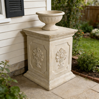 Socle en résine de style européen classique, base de présentation antique à motifs floraux pour sculpture et vase, piédestal de luxe pour décoration artistique intérieure