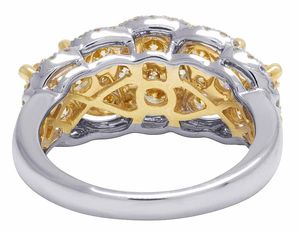 Joyería de lujo de estilo único en plata de ley S925 acento amarillo Iced Out Moissanite anillo de bodas de diamantes para mujer - Product Image 5