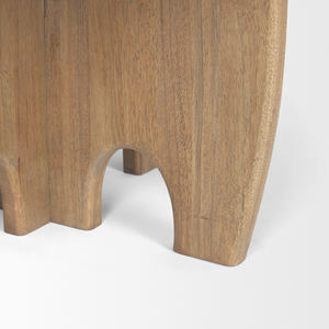 <b>Solid</b> Mango Wooden <b>Round</b> Top New Geometrical Quadrant Pattern <b>Wood</b> Base Natural Grain Curved Leg Restaurant Kitchen <b>Dining</b> <b>Table</b> - Product Image 6