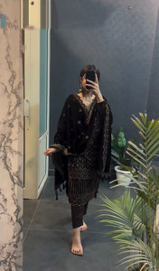 JUEGO DE TRABAJO DE SECUENCIA DE HILO DE TERCIOPELO FANTY CON VISCOS TRANSPIRABLES DUPATTA - Product Image 6