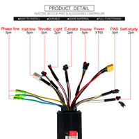 Kit de moto électrique 48V 1000W Batterie de tube inférieur Affichage LCD Moteur de moyeu Kit de conversion de vélo électrique Kit de moyeu arrière