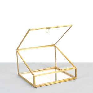 ARTINCO AIC-083 Art India Collection Handmade Brass and <b>Glass</b> Custom Design Antique Jewelry <b>Box</b> Wholesale Exporter - Product Image 4