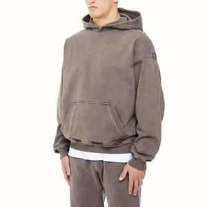 Ensemble de survêtement pour homme 2025, jogging, vêtements de sport, sweat-shirt à capuche patchwork, ensembles personnalisés, broderie en chenille, lavage à l'acide, ensemble deux pièces - Product Image 2