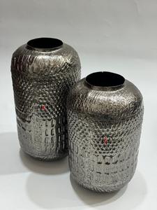 Venta caliente único doble tono textura aluminio Metal jarrón superior maceta de Mesa para el hogar jardín decoración de boda y Hotel - Product Image 2